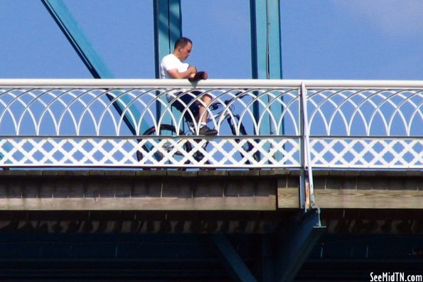 Walnut Street Bridge biker