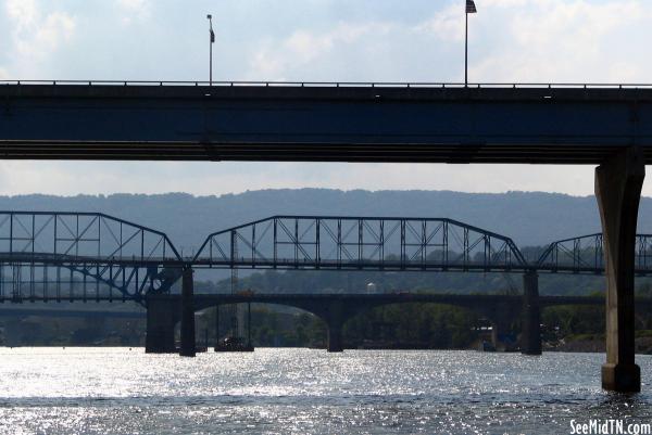Tennessee River Bridges as seen from a boat