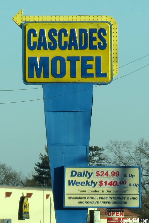 Cascades Motel sign