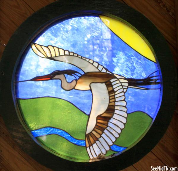 Nature Center Heron Stained Glass