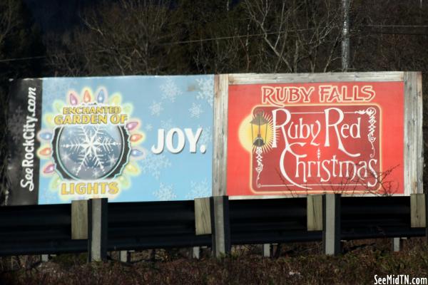 Rock City and Ruby Falls Christmas Billboard