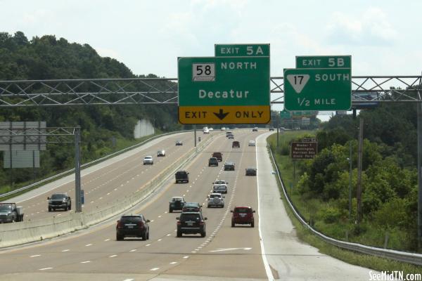Highway 153 exit for TN58 and 17