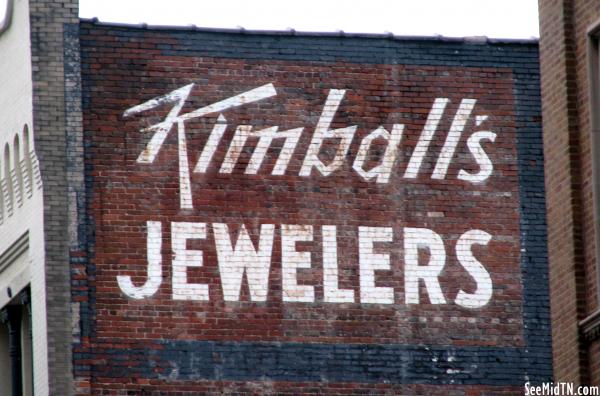 Kimball's Jewelers painted advertisement