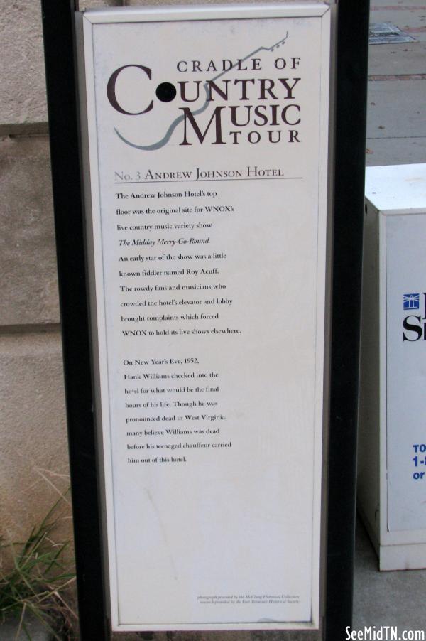 Andrew Johnson Hotel Music Marker