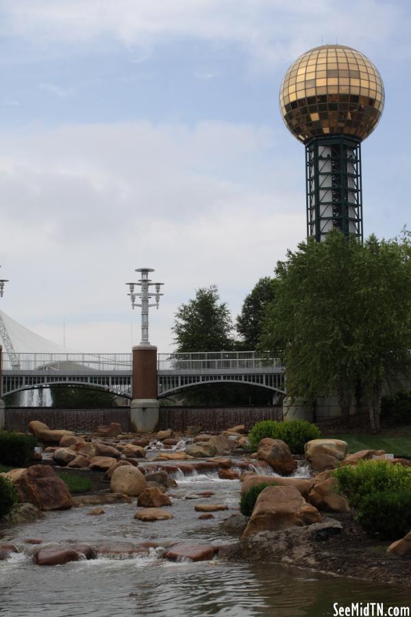 Sunsphere and rapids at World's Fair Park