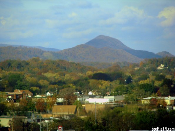 A mountain to the north off in the distance