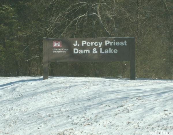 Percy Priest Dam entrance sign