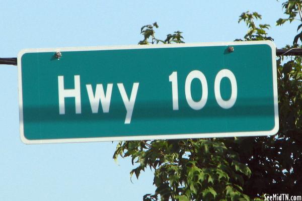 Highway 100 sign