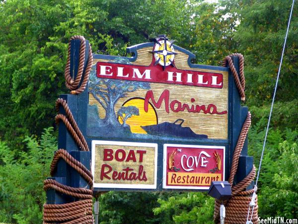 Elm Hill Marina sign