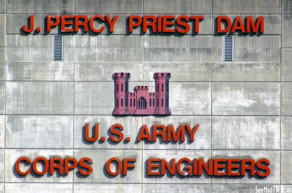 Percy Priest Dam sign