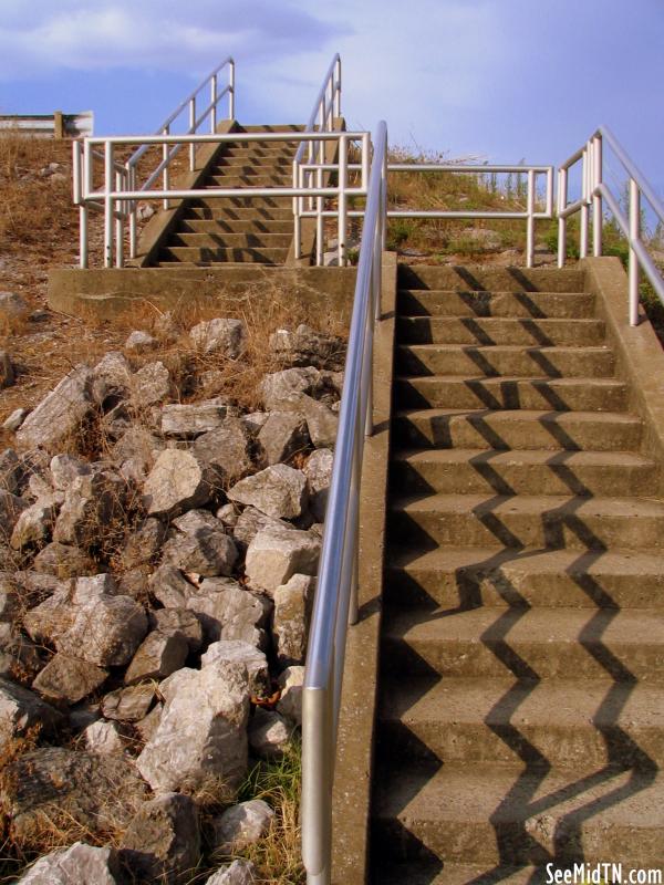 Stairs leading from Percy Priest lake park
