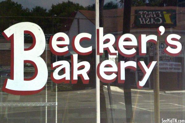Becker's Bakery painted window