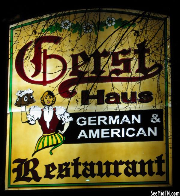 Gerst House sign at night