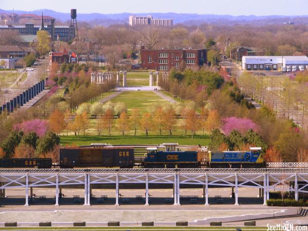 Bicentennial Park in the Spring with a Train