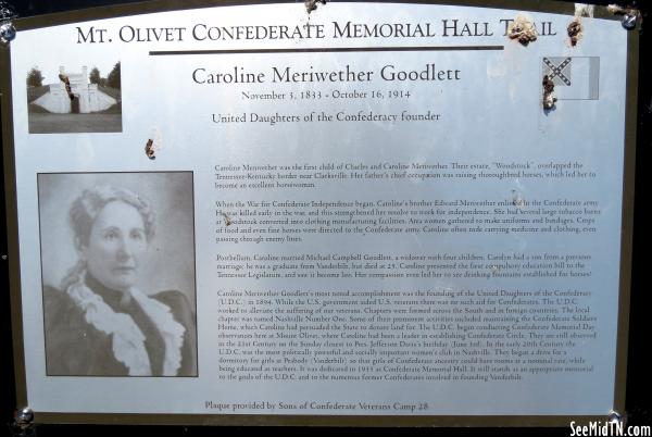 Mt. Olivet Confederate Trail - Caroline Meriwether Goodlett