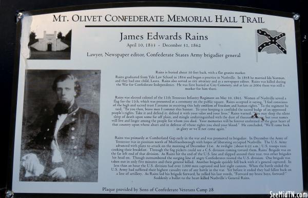Mt. Olivet Confederate Trail - James Edwards Rains