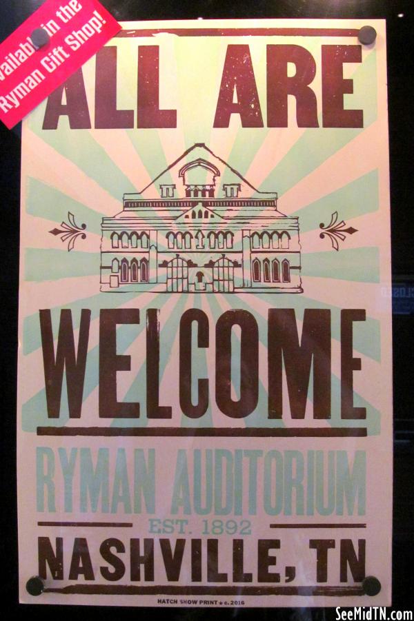 Ryman Auditorium - All Are Welcome poster