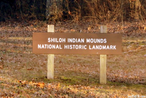 Shiloh Indian Mounds sign