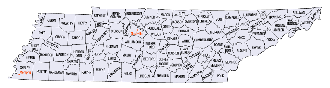Where can you get a map of the counties in Tennessee?