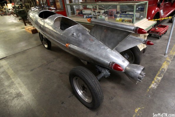 Home built rocket car back