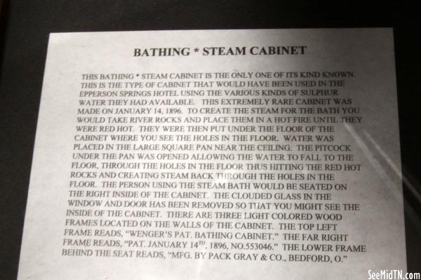 Steam Cabinet info