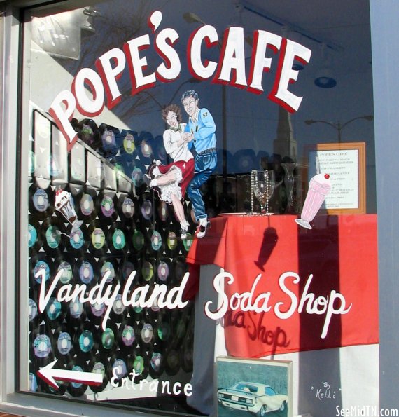 Pope's Cafe window