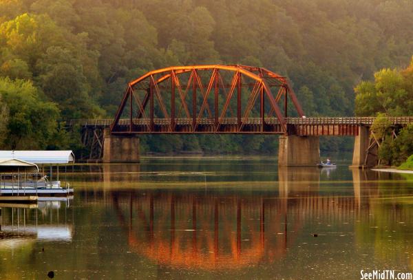 Cumberland River Bicentennial Trail Bridge near Sunset