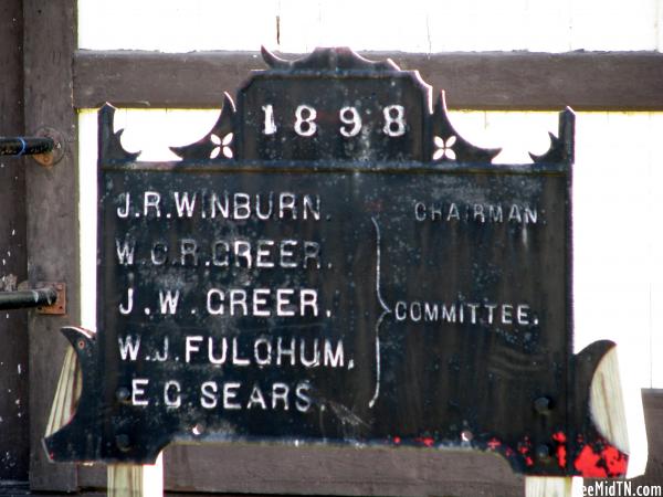 Pegram train station 1898 plaque