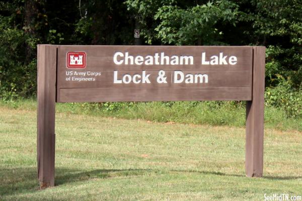 Cheatham Lake Lock &amp; Dam sign
