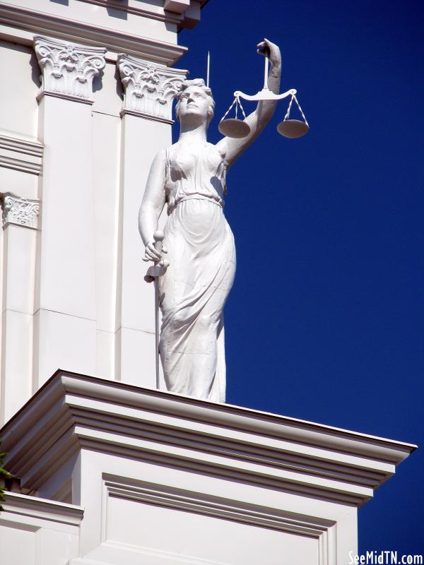 Montgomery Co. Courthouse justice statue