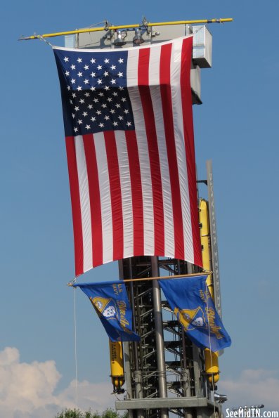 Flag on a Fire Truck