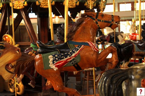 Carousel Brown Horse with U.S. Flag