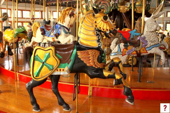 Carousel Black Horse with Armor