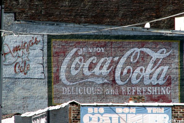 Coca-Cola painted Mural + Amigo's Cafe