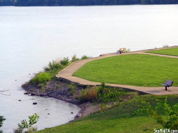 park and bench near Percy Priest Lake