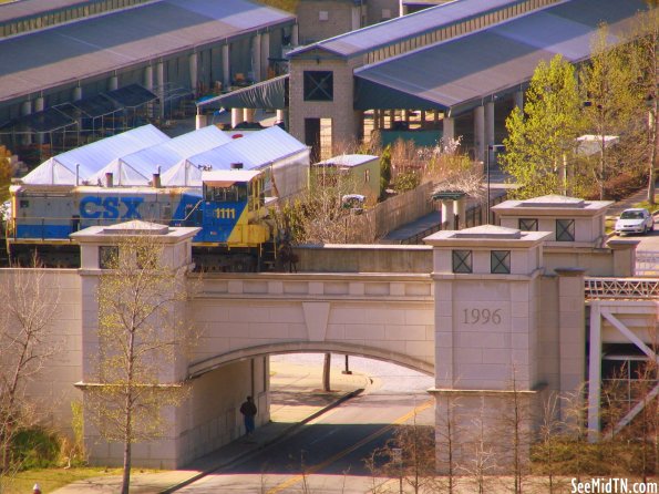 CSX 1111 crosses Bicentennial Park Arch Bridge