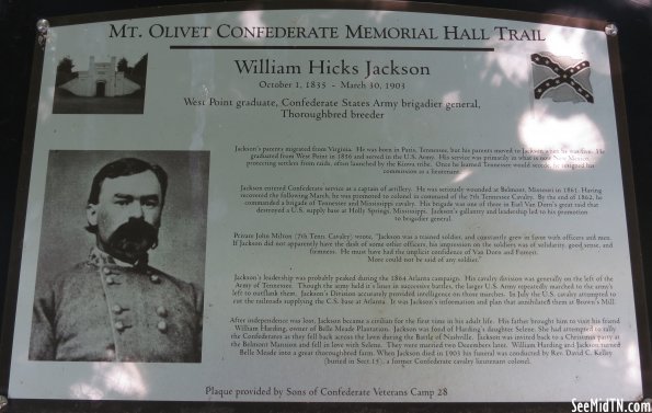 Mt. Olivet Confederate Trail - William Hicks Jackson