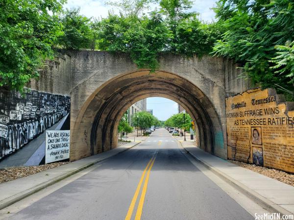 Railroad Bridge over Nelson Merry St. with Murals