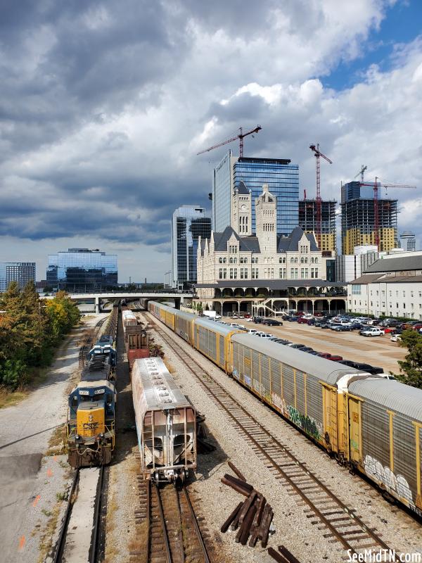 Gulch Trains View from Demonbreun St. Viaduct