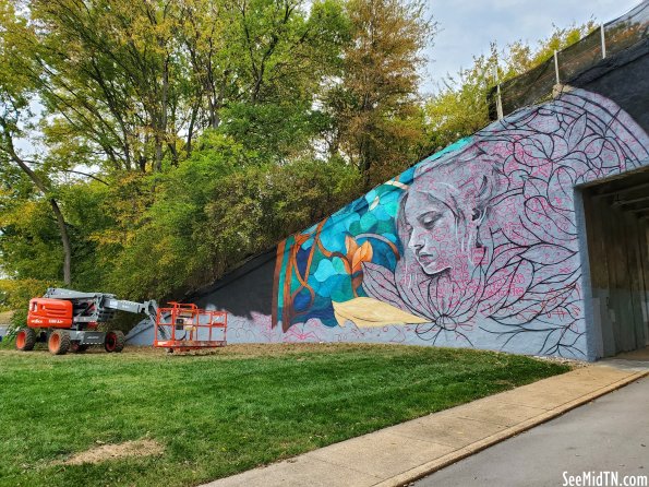 Frankie Pierce Park Mural in process