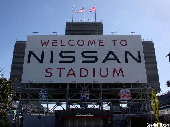 Nissan Stadium welcome sign