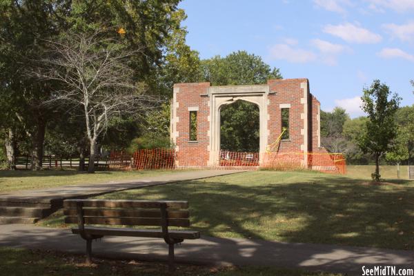 Parmer School and park bench