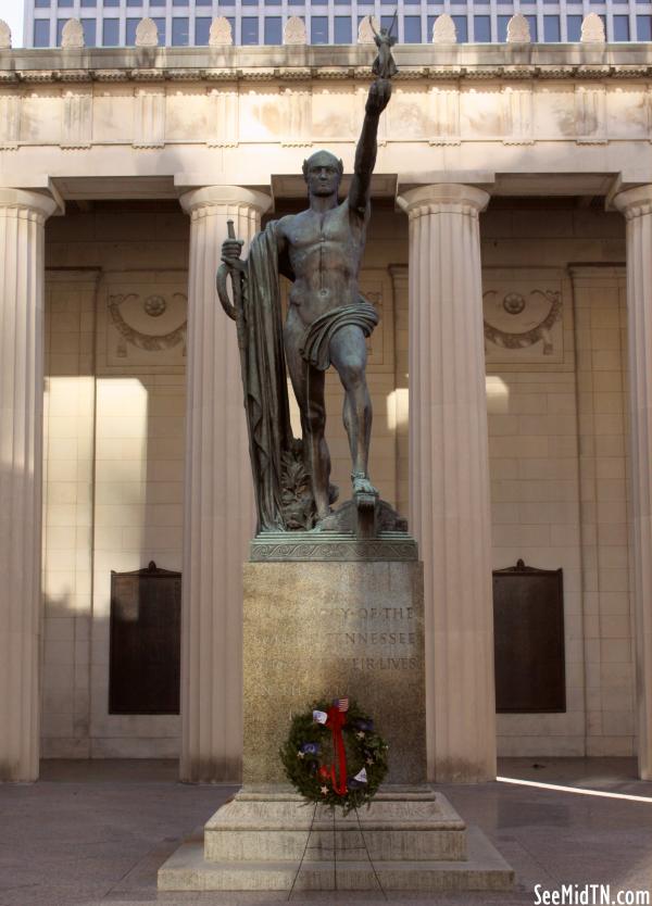 War Memorial Auditorium Courtyard Statue Youth