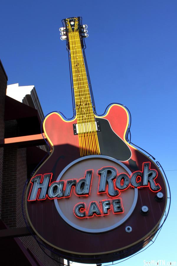 Hard Rock Cafe guitar neon sign