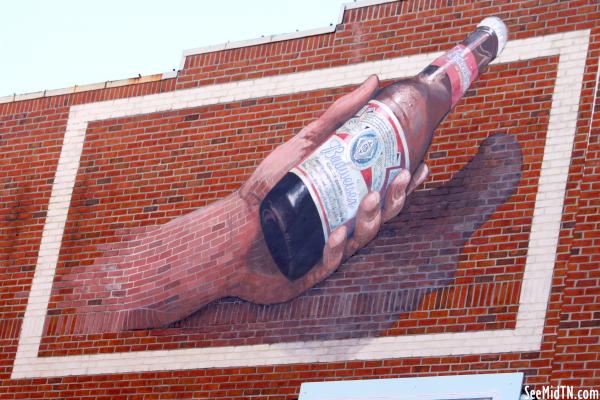 Budweiser 3D-ish wall mural ad
