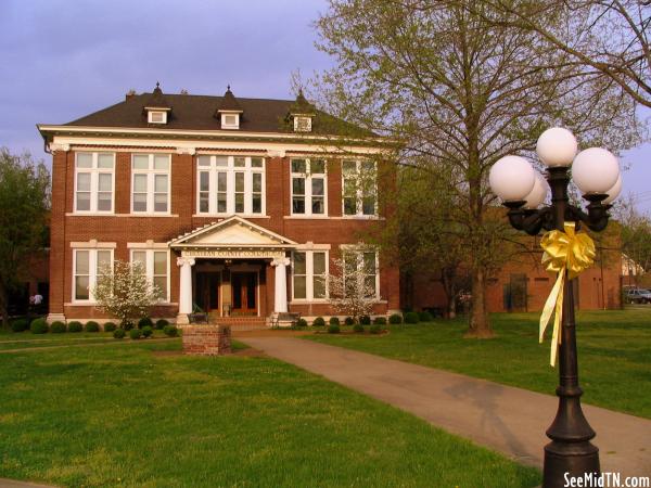 Courthouse and lamp