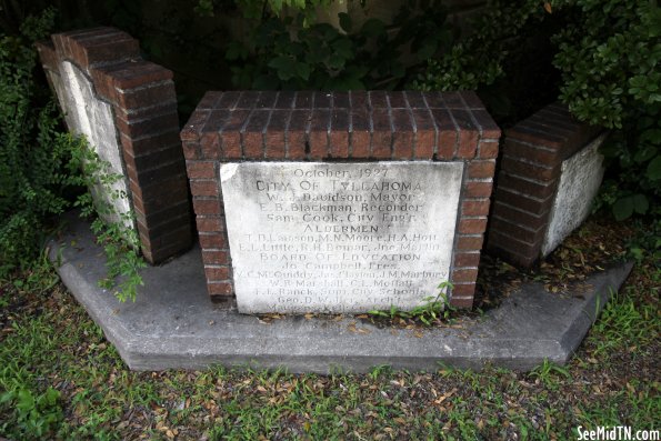 Tullahoma Old High School cornerstone