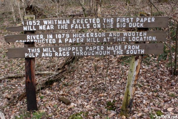 Old Stone Fort Paper Mill sign