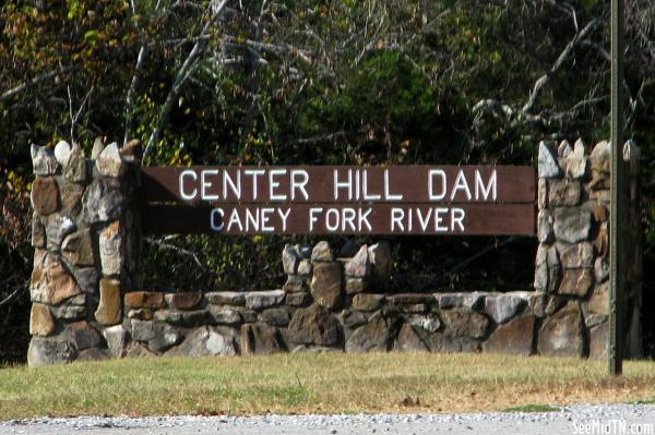 Center Hill Dam sign