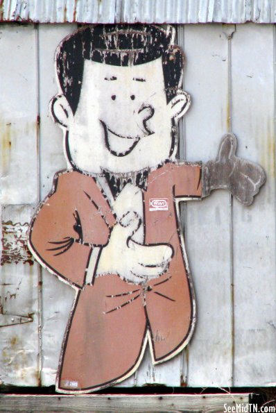 Old Sign of a Cartoon man - Decherd